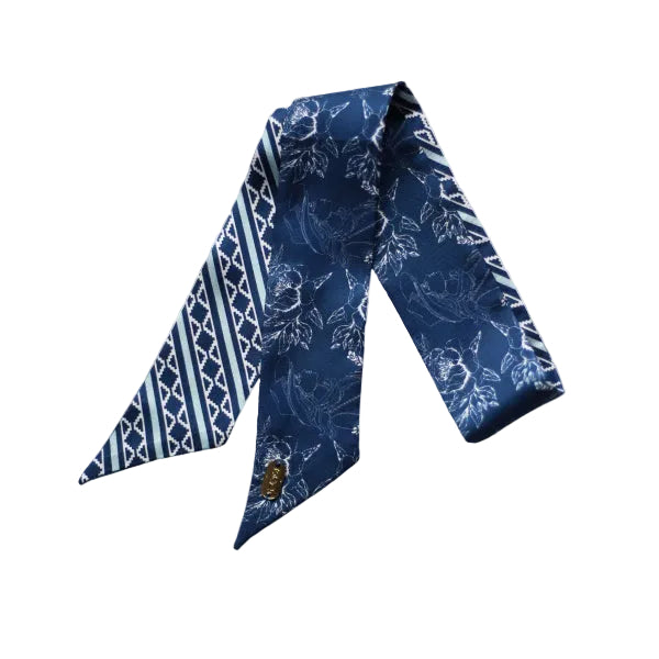 SOUTHWEST NAVY COWGIRL SILK TWILLY SCARF
