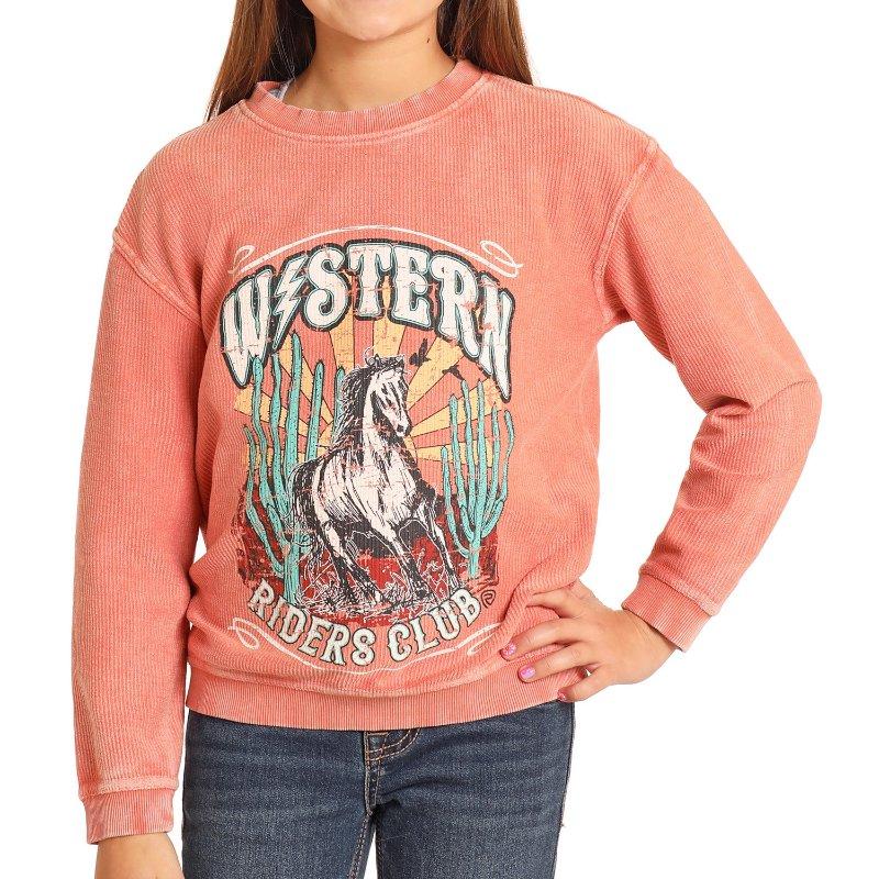 Rock N Roll GIRLS GRAPHIC RIBBED PULLOVER