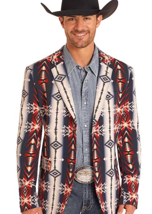 ROCK & ROLL MENS AZTEC INDIGO BLAZER