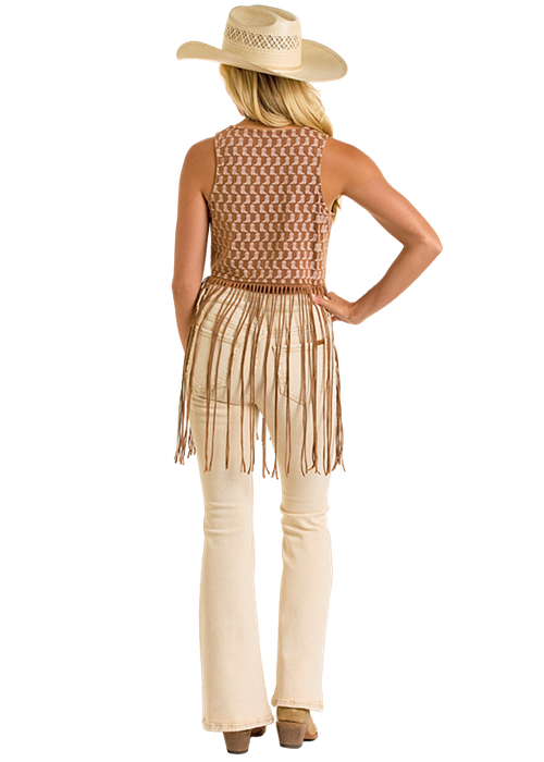 ROCK & ROLL BOOT PRINT FRINGE TANK