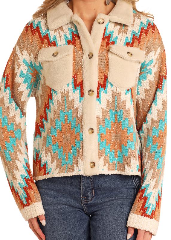 ROCK&ROLL AZTEC CARDIGAN SWEATER