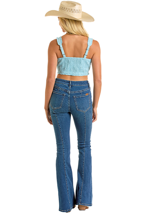 ROCK&ROLL LADIES CORSET SYLE EYELET TOP