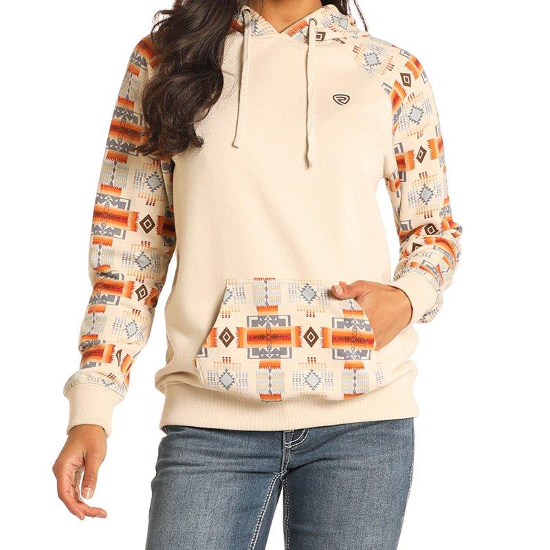 ROCK&ROLL LADIES CONTRASTING SLEEVE HOODIE