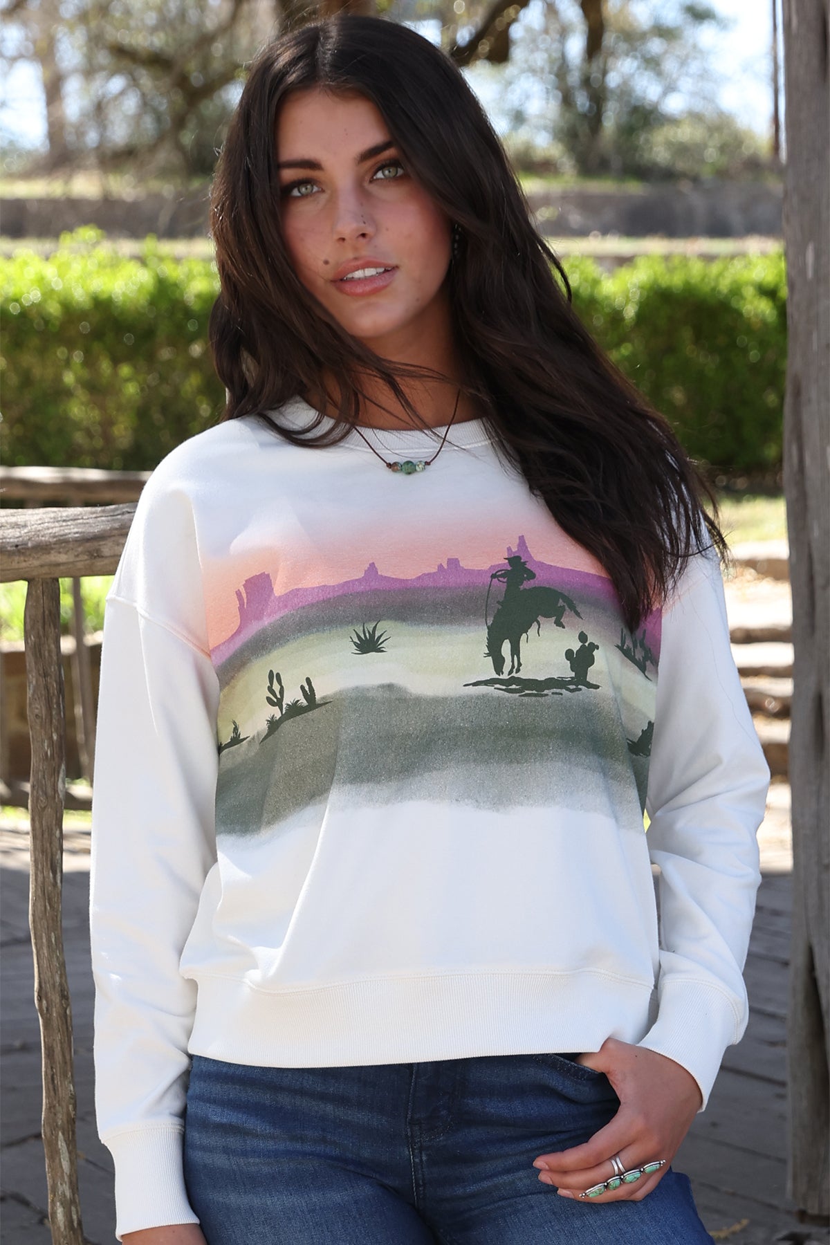 CRUEL DENIM WOMENS L/S PAINTED DESERT
