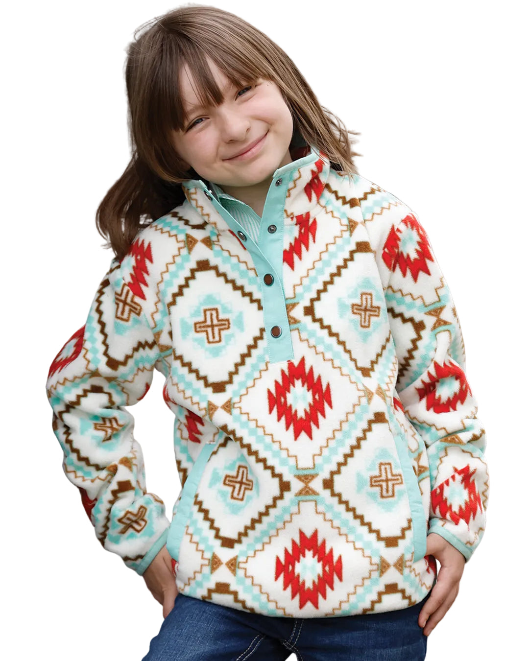 GIRLS CRUEL DENIM FLEECE PULLOVER
