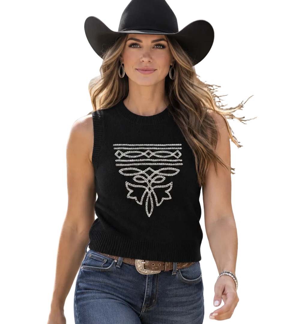 WRANGLER - WOMENS WESTERN BOOT STITCH KNIT