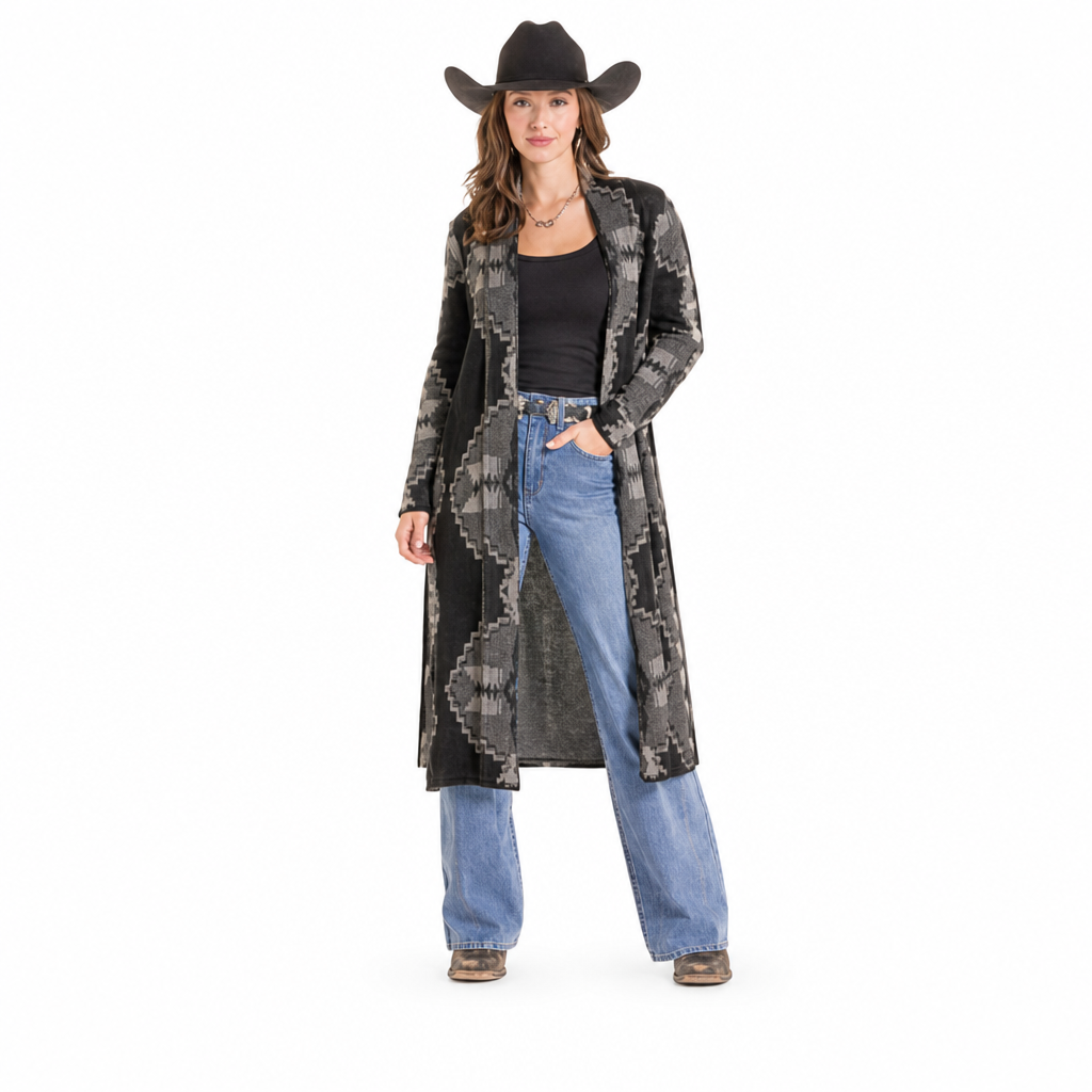 ROCK & ROLL WOMEN'S AZTEC KNIT DUSTER