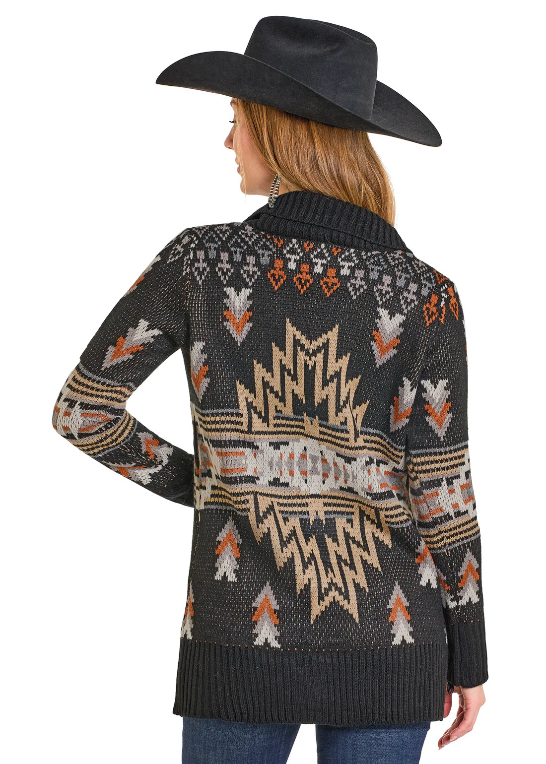 POWDER RIDGE WOMENS AZTEC BELTED CARDIGAN