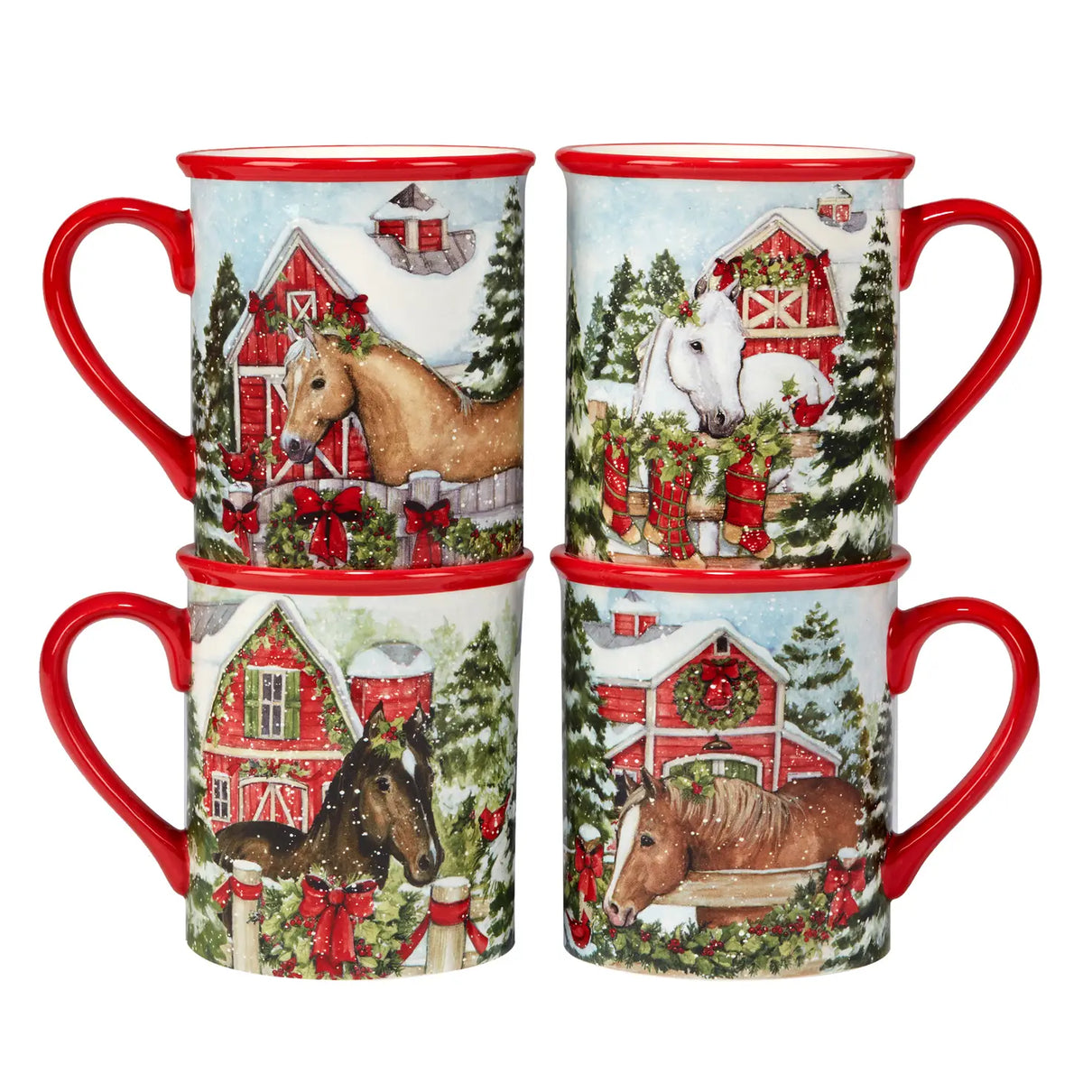 HOMESTEAD CHRISTMAS HORSE MUG