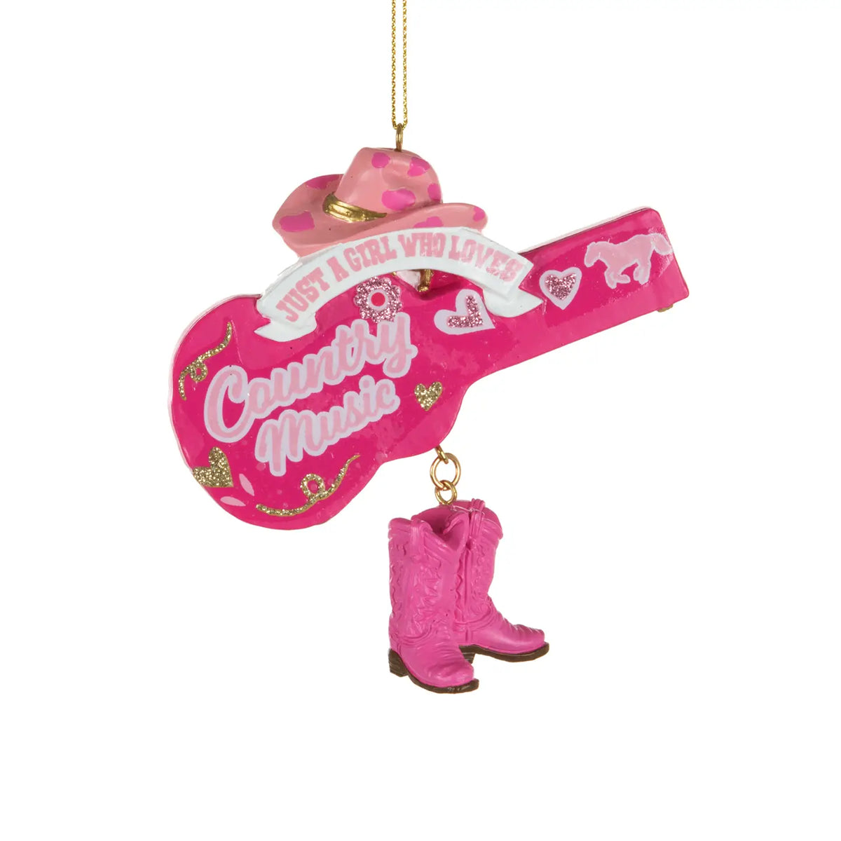 ORNAMENT - 4 1/2” GIRL WHO LOVES COUNTRY MUSIC