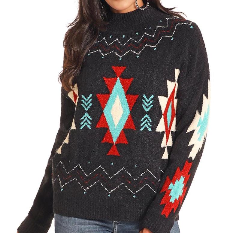 PANHANDLE BOUCLE SOUTHWEST SWEATER