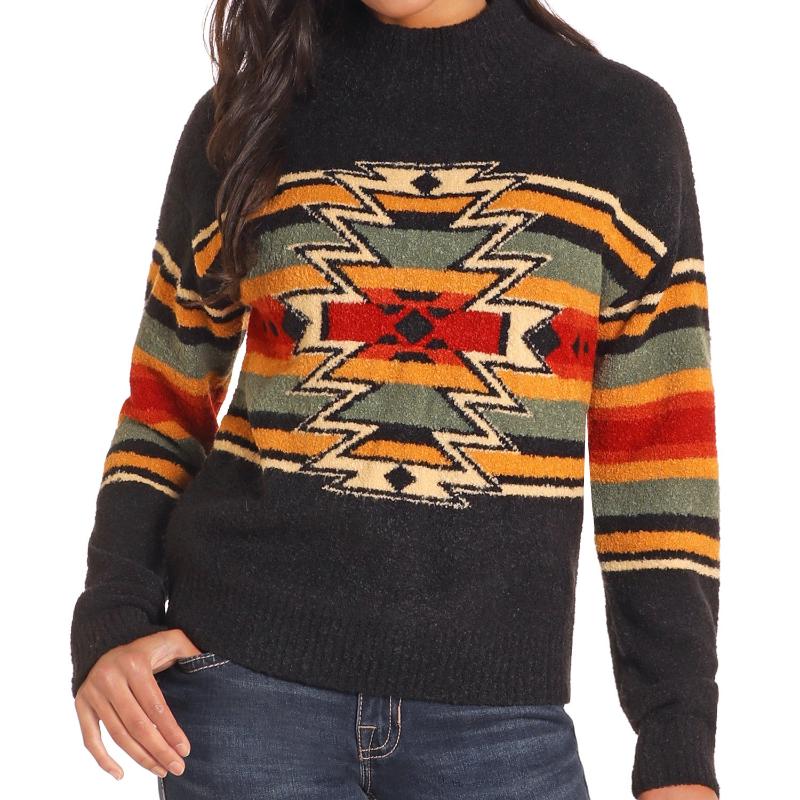 PANHANDLE MOCK NECK SOUTHWEST SWEATER