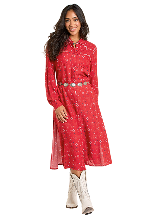 PANHANDLE SLIM  PRINTED DUSTER - RED