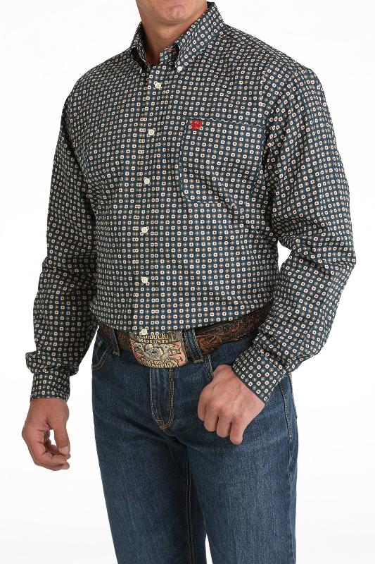 CINCH MEN'S L/S  GEO PRINT