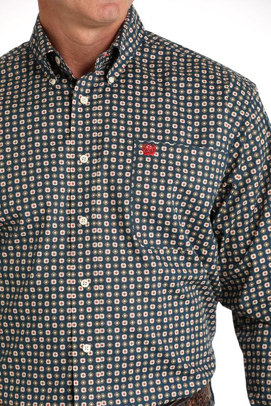 CINCH MEN'S L/S  GEO PRINT