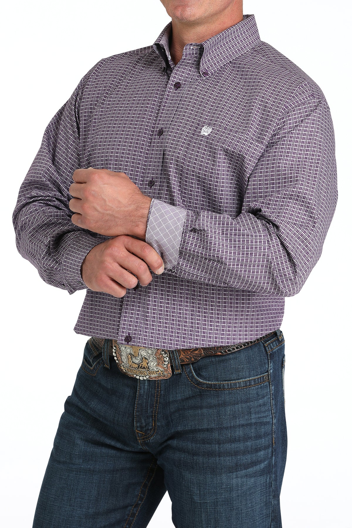 CINCH MEN'S L/S PRINT PURPLE