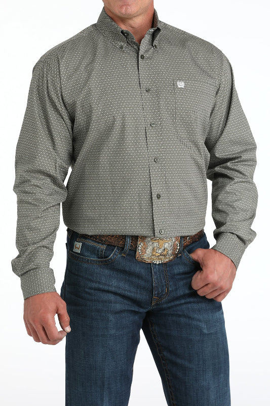 CINCH MEN'S L/S PRINT OLIVE