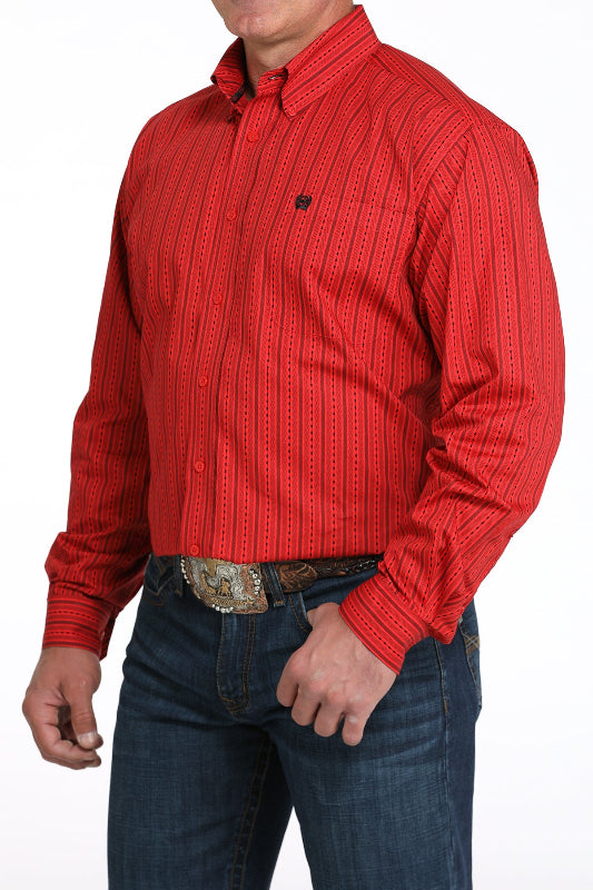 CINCH MEN'S L/S PRINT RED