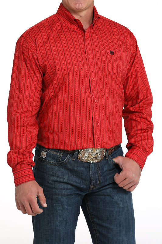 CINCH MEN'S L/S PRINT RED