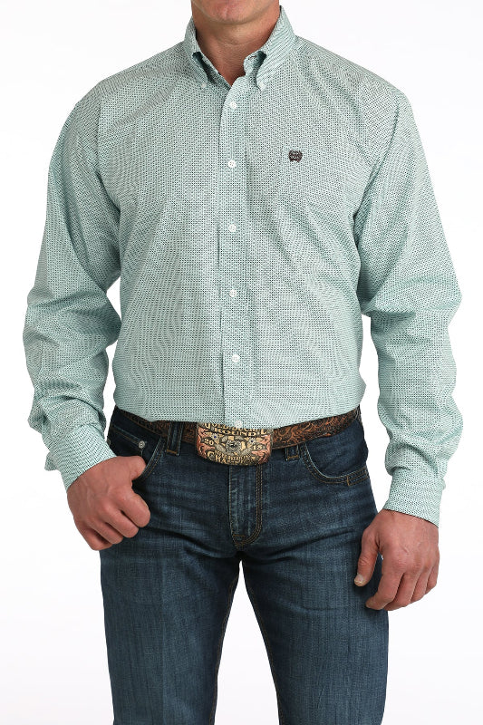 CINCH MEN'S L/S PRINT TEAL