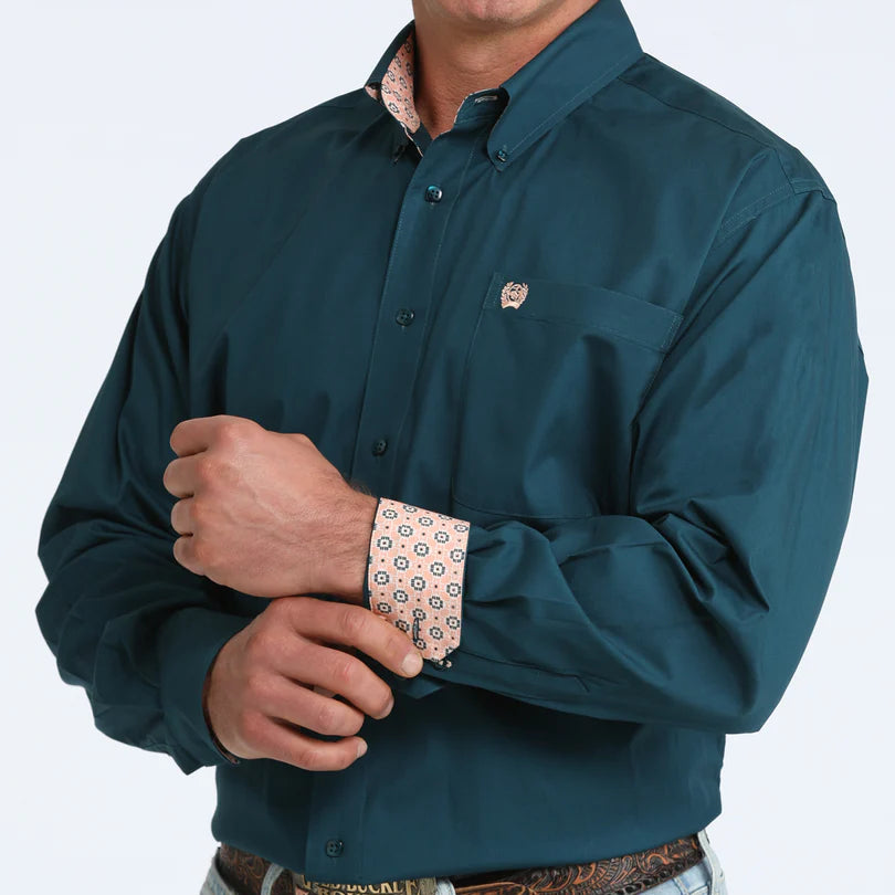 CINCH MEN'S L/S SOLID TEAL