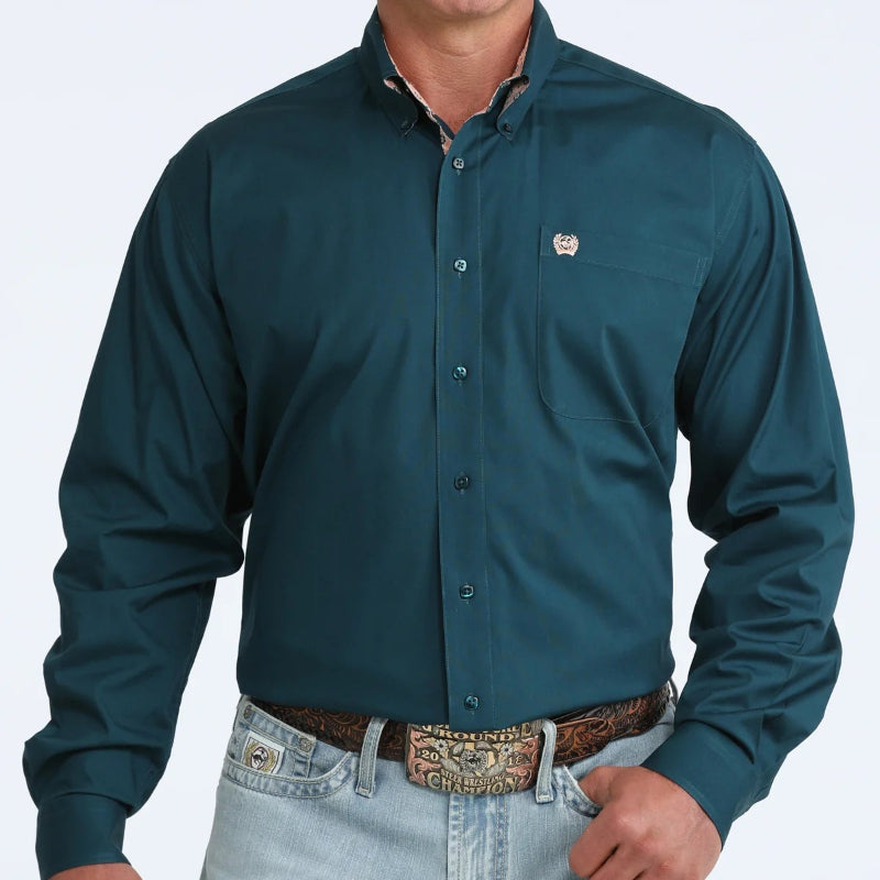 CINCH MEN'S L/S SOLID TEAL