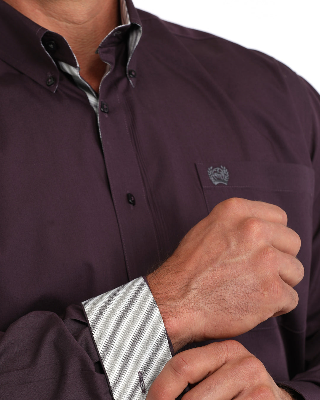 CINCH MEN'S L/S SOLID EGGPLANT