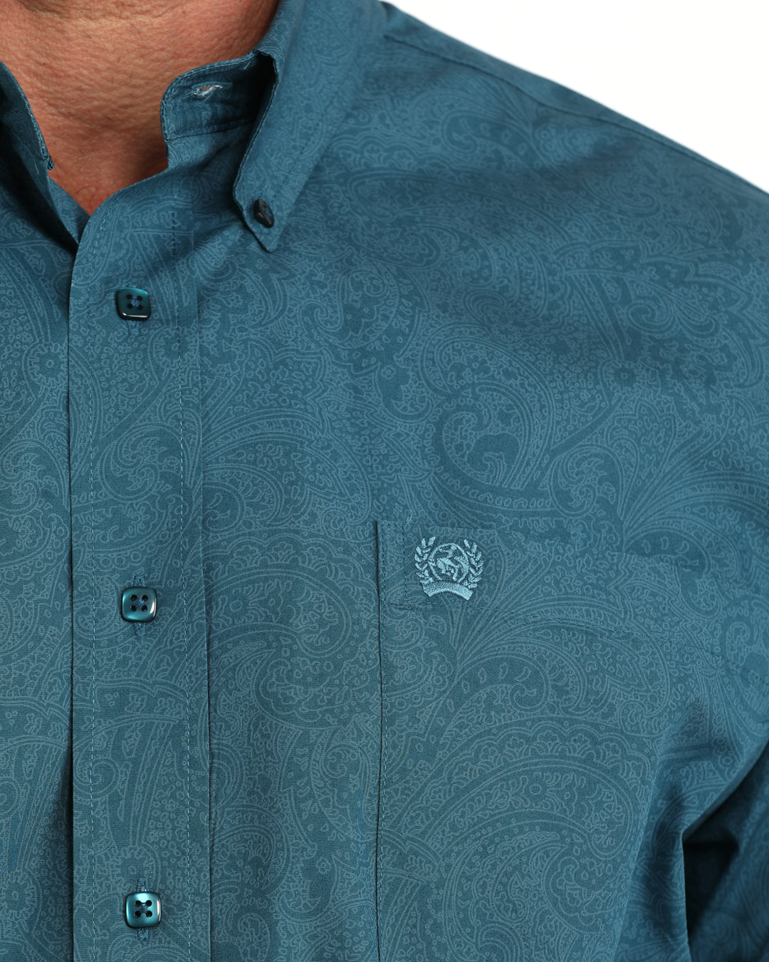 CINCH MEN'S L/S TEAL PAISLEY