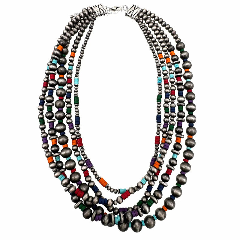 WESTERN MULTICOLOR NAVAJO BEADS 18"