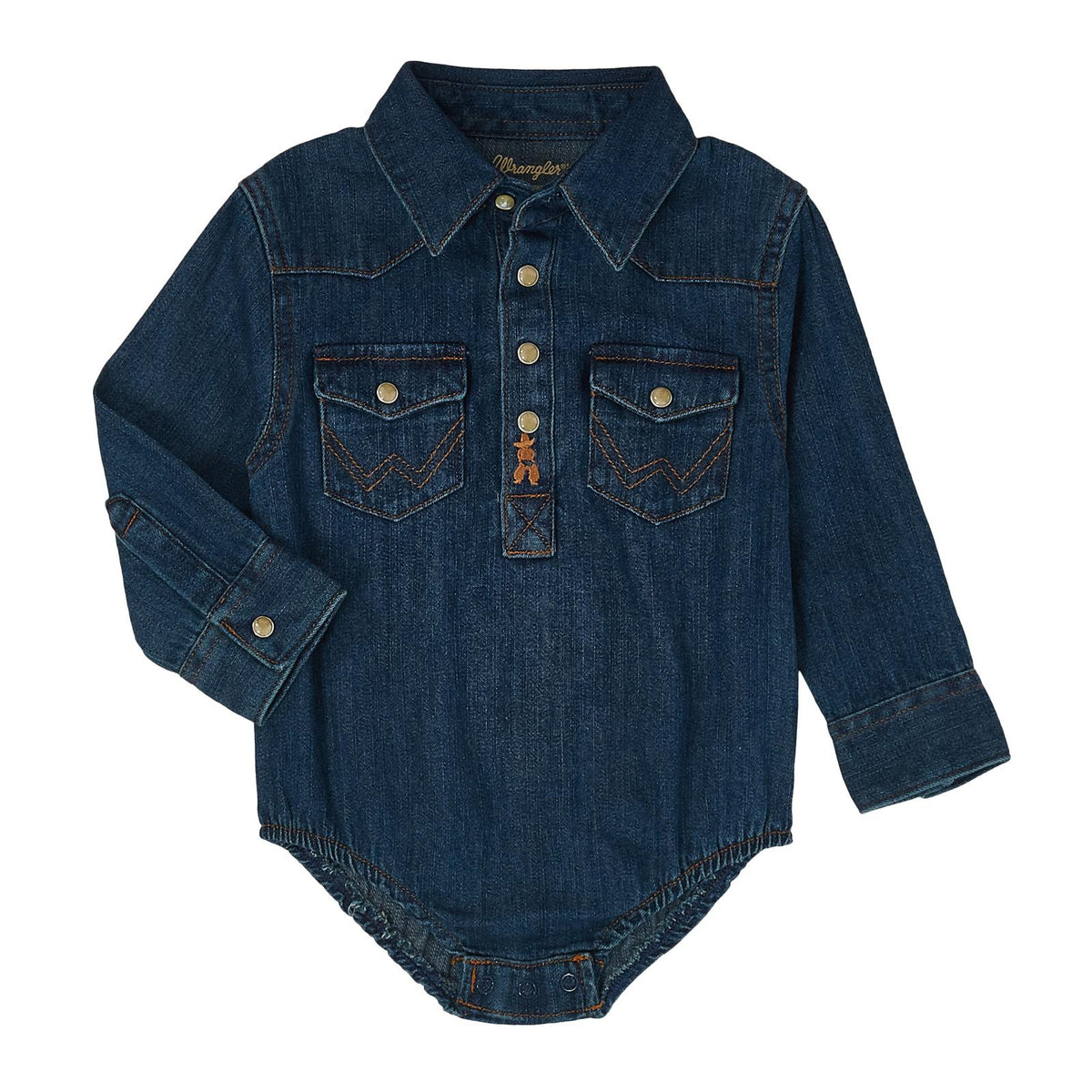 Wrangler® BABY LONG SLEEVE DENIM ONESIE