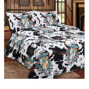Turquoise Longhorn 3pc Bedspread Quilt