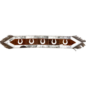 Hair On  Leather  Table Runner with inlay (S)