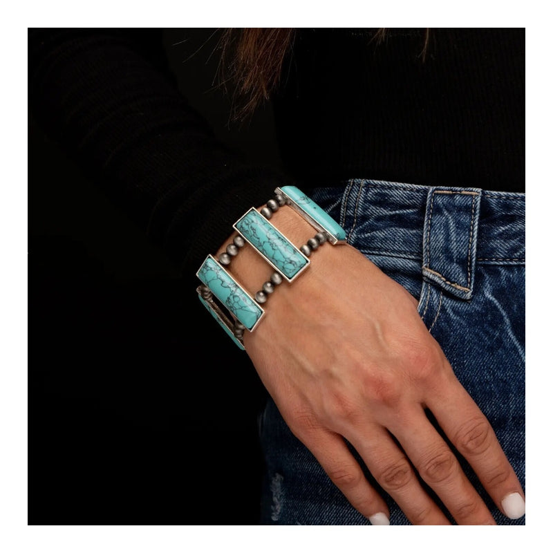Turquoise Bar Stretch Bracelet