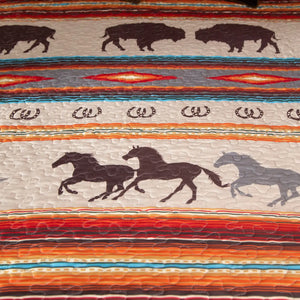 WESTERN STRIPE QUILTLET -QUEEN