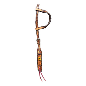 TE Floral Sunflowertooled Breast collar and Headstall 2 Pc Set