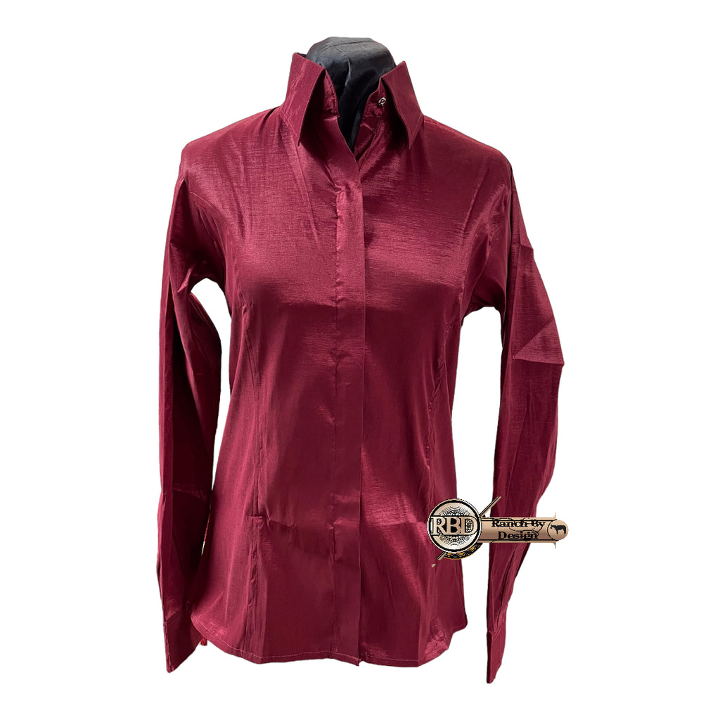 Stretch Taffeta Zip Up Show Shirt