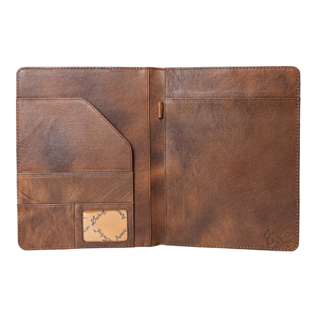 AMERICAN DARLING CROCODILE EMBOSSED PORTFOLIO COVER - CAMEL