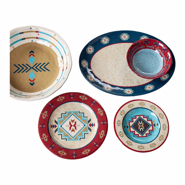 14 PIECE SPIRIT VALLEY MELAMINE DINNER WEAR
