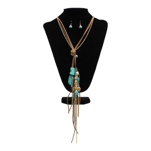 SILVER STRIKE NECKLACE SET TURQUOISE BEADS STONES