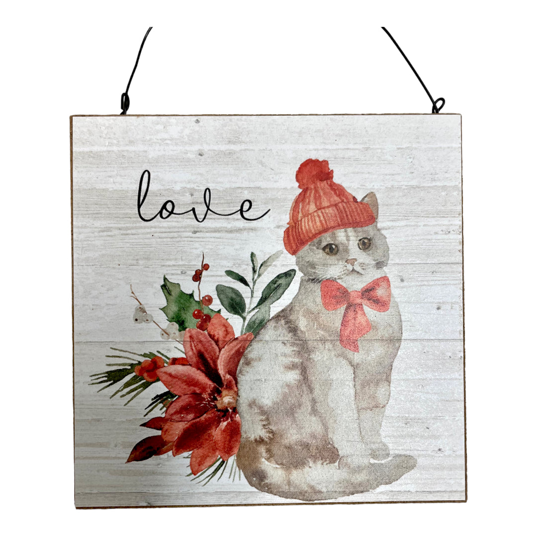 CHRISTMAS  CAT LOVE ORNAMENT