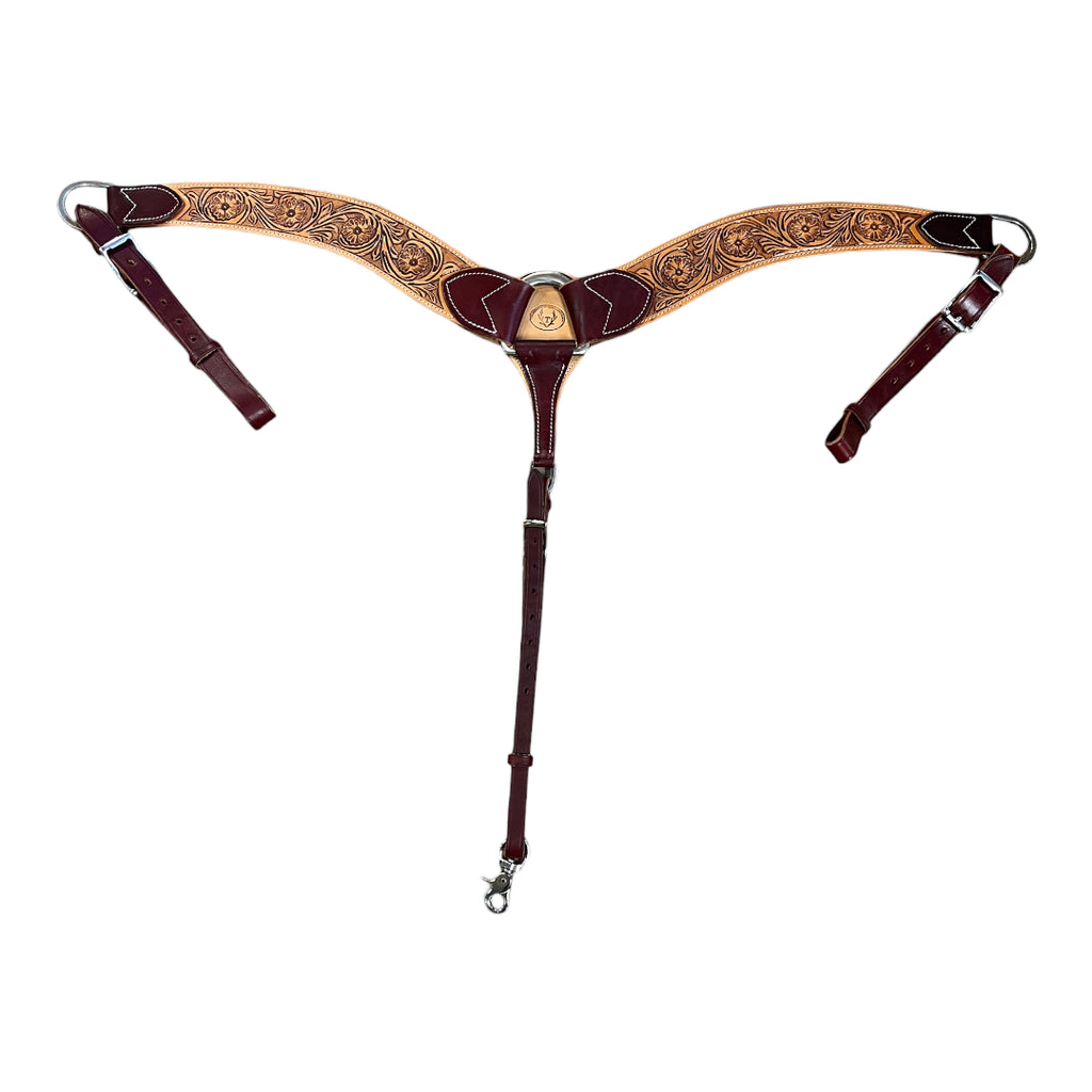 TE Floral Tooled Breast collar and Headstall 2 Pc Set