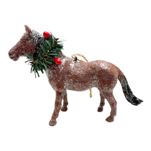 CHRISTMAS  HORSE HEAD ORNAMENT WITH WREATH