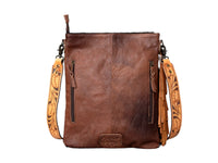 AMERICAN DARLING Full Grain Leather Chap bag with Fringes Turquoise Inlay