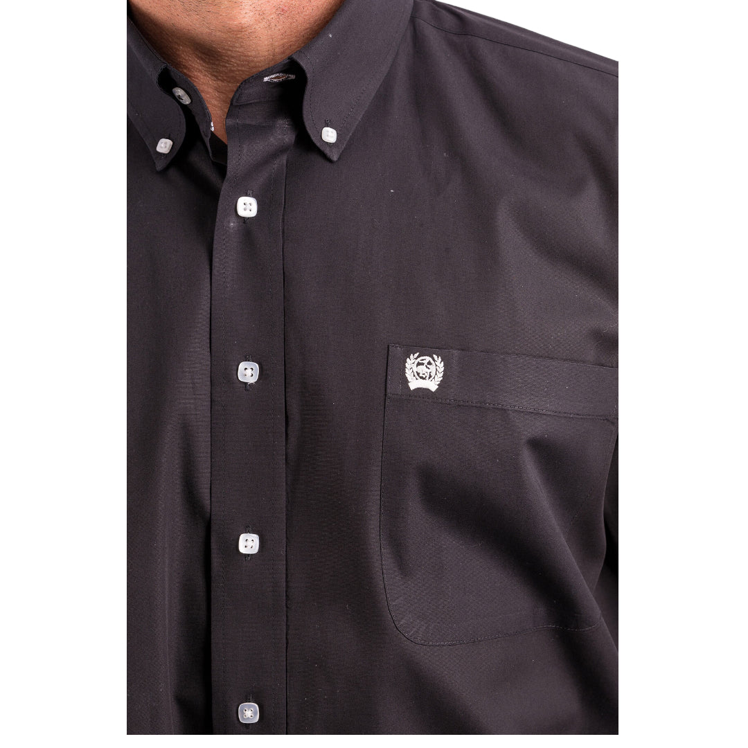 CINCH MEN'S L/S  SOLID BLACK