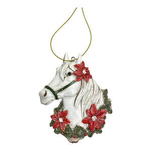 CHRISTMAS  WHITE HORSE HEAD ORNAMENT