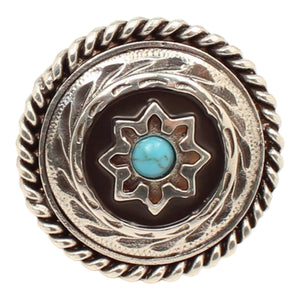 FLOWER TURQUOISE STONE DOUBLE S SCARF SLIDE