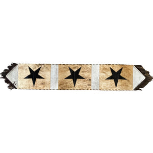 Hair On  Leather  Table Runner with inlay (L)