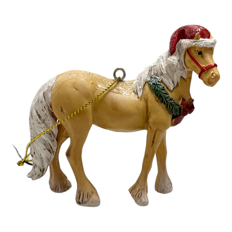CHRISTMAS PALOMINO HORSE ORNAMENT