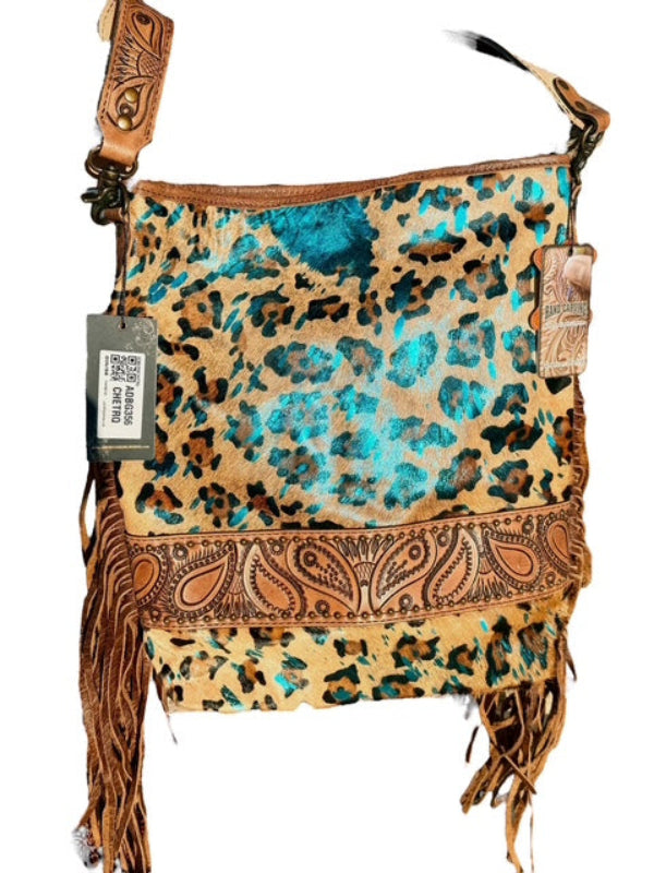 COWHIDE WITH METALLIC AND FRINGE WITH TOOLING