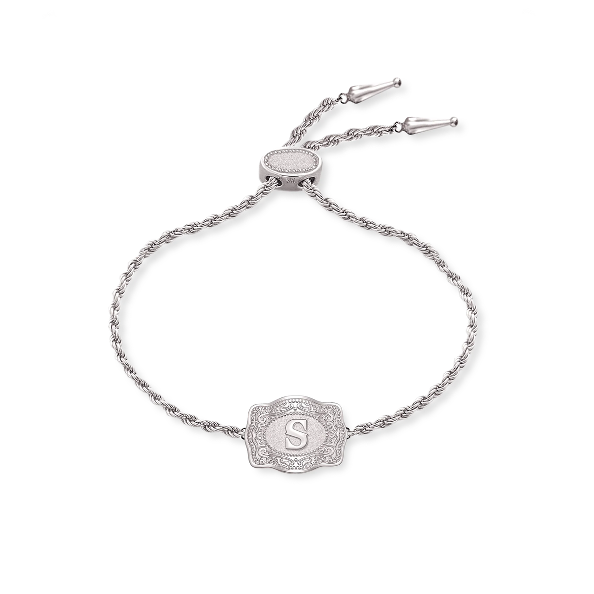 SPURWEST INITIAL ULTRA MINI BRACELET - SILVER
